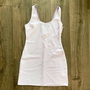 UO Seersucker Plaid Mini Dress